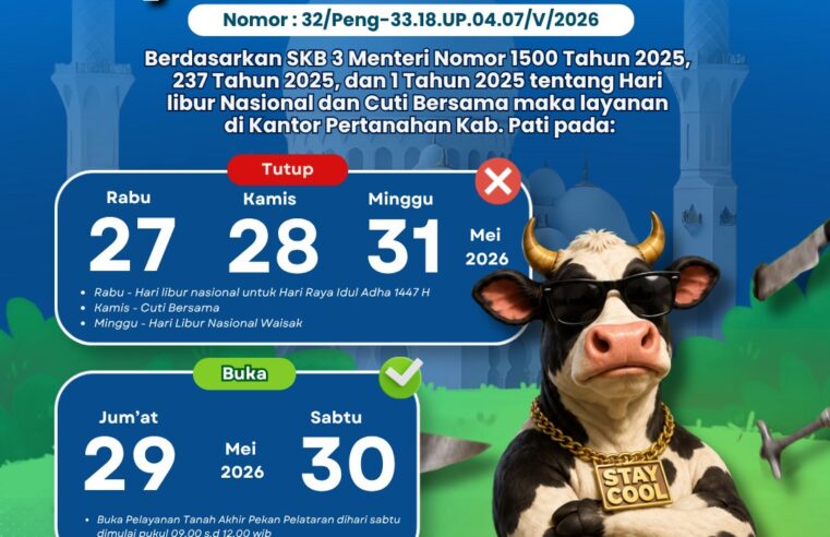 📢 PENGUMUMAN LAYANAN PERTANAHAN 📢