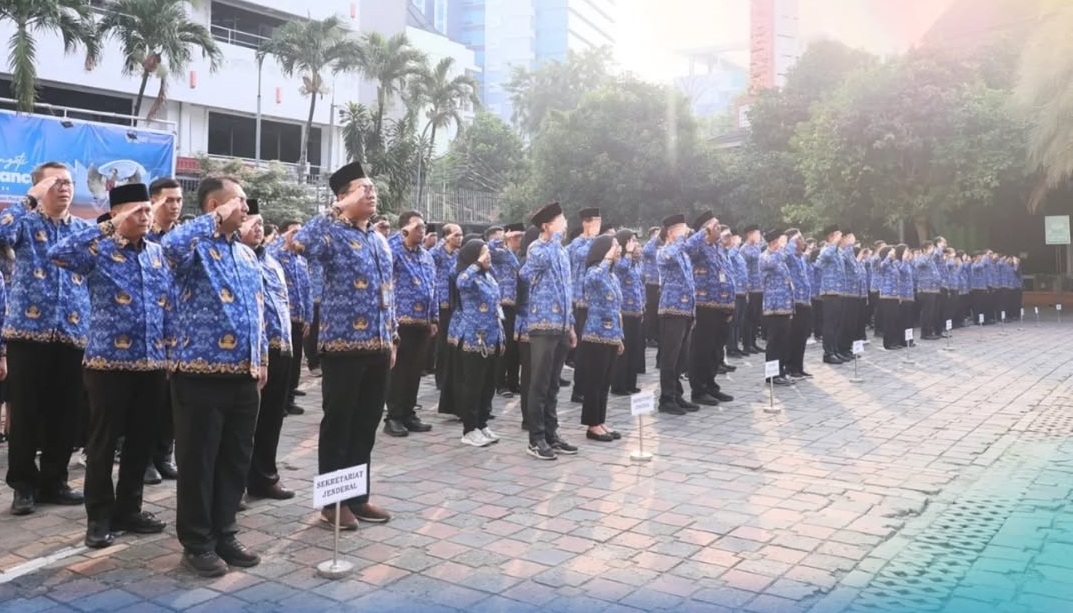 Direktorat Jenderal Pengadaan Tanah dan Pengembangan Pertanahan mengikuti Upacara Hari Lahir Pancasila di Kementerian ATR/BPN.