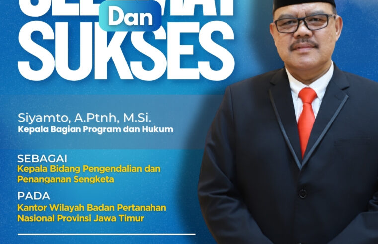 Segenap jajaran Ditjen PTPP mengucapkan “Selamat dan sukses” atas dilantiknya: