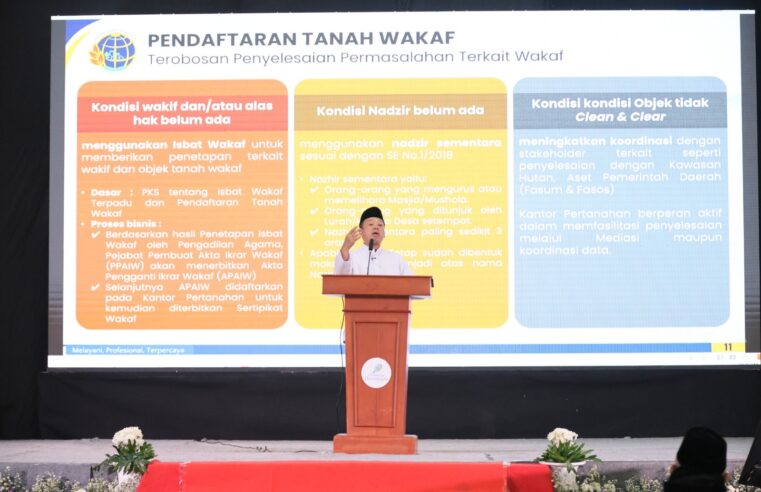 Bicara dalam International Conference on Pesantren 2026, Menteri Nusron Ajak Masyarakat Sertipikatkan Tanah Wakaf untuk Lindungi Aset Umat