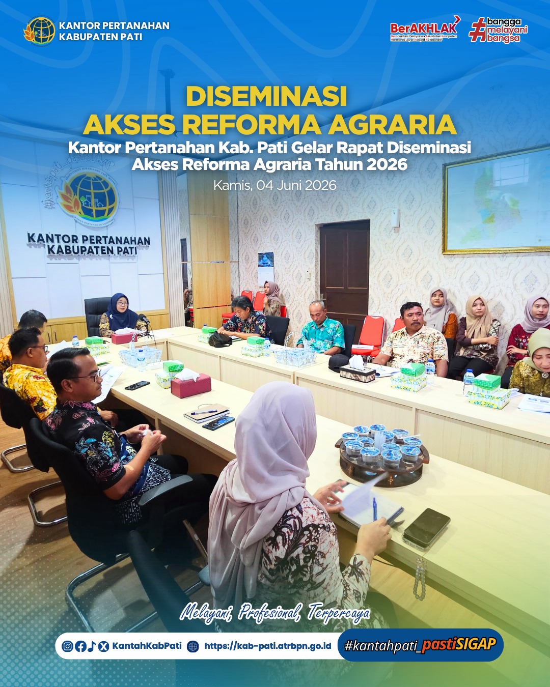 Kantor Pertanahan Kabupaten Pati Gelar Rapat Diseminasi Akses Reforma Agraria Tahun 2026