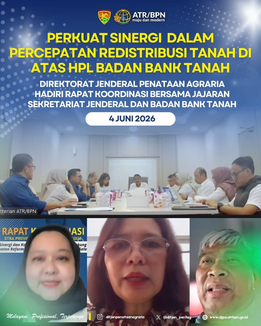 Perkuat Sinergi dalam Percepatan Redristribusi Tanah di Atas HPL Badan Bank Tanah