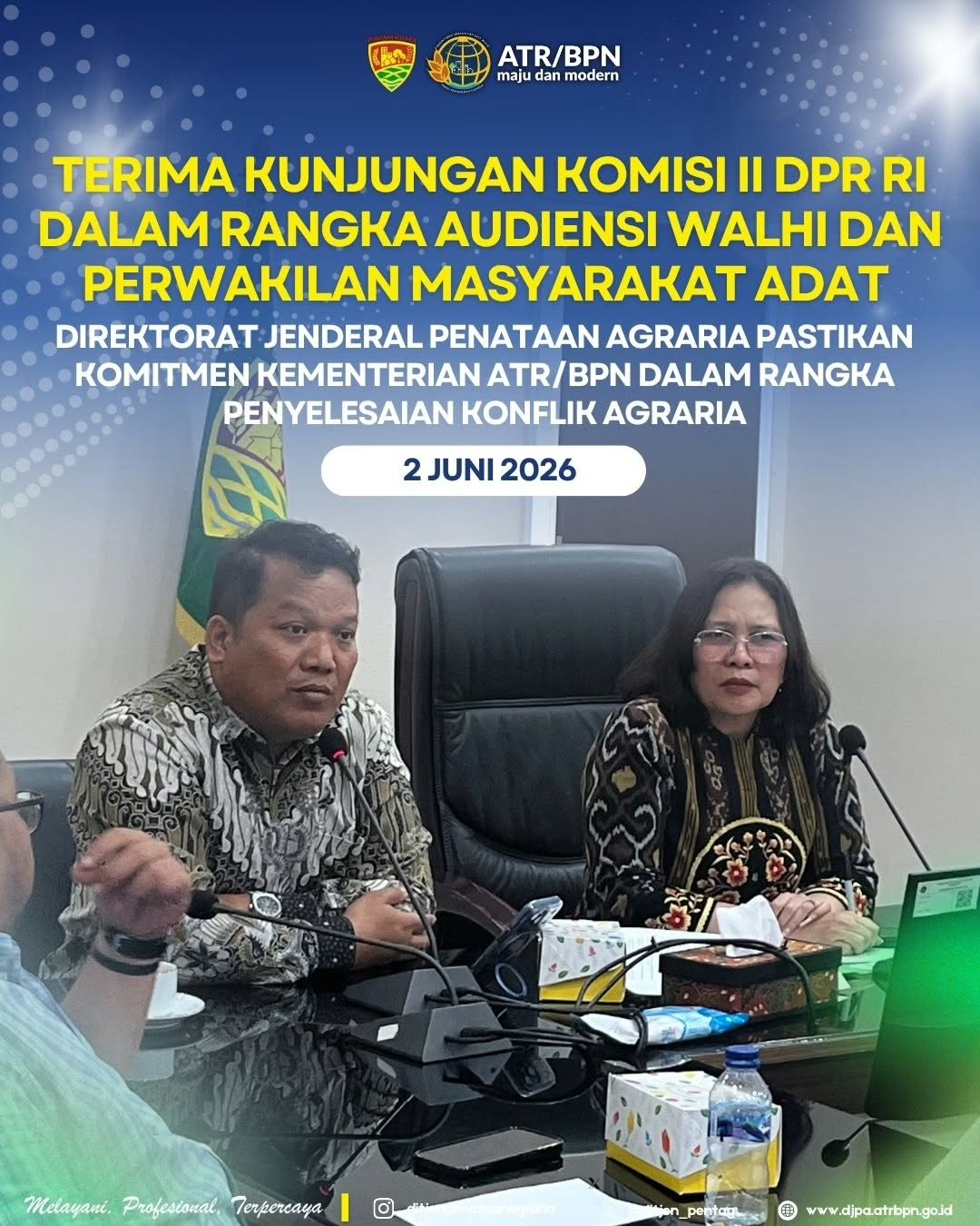 Ditjen Pentag mewadahi aspirasi masyarakat dalam bentuk audiensi terkait konflik agraria di Kabupaten Paser