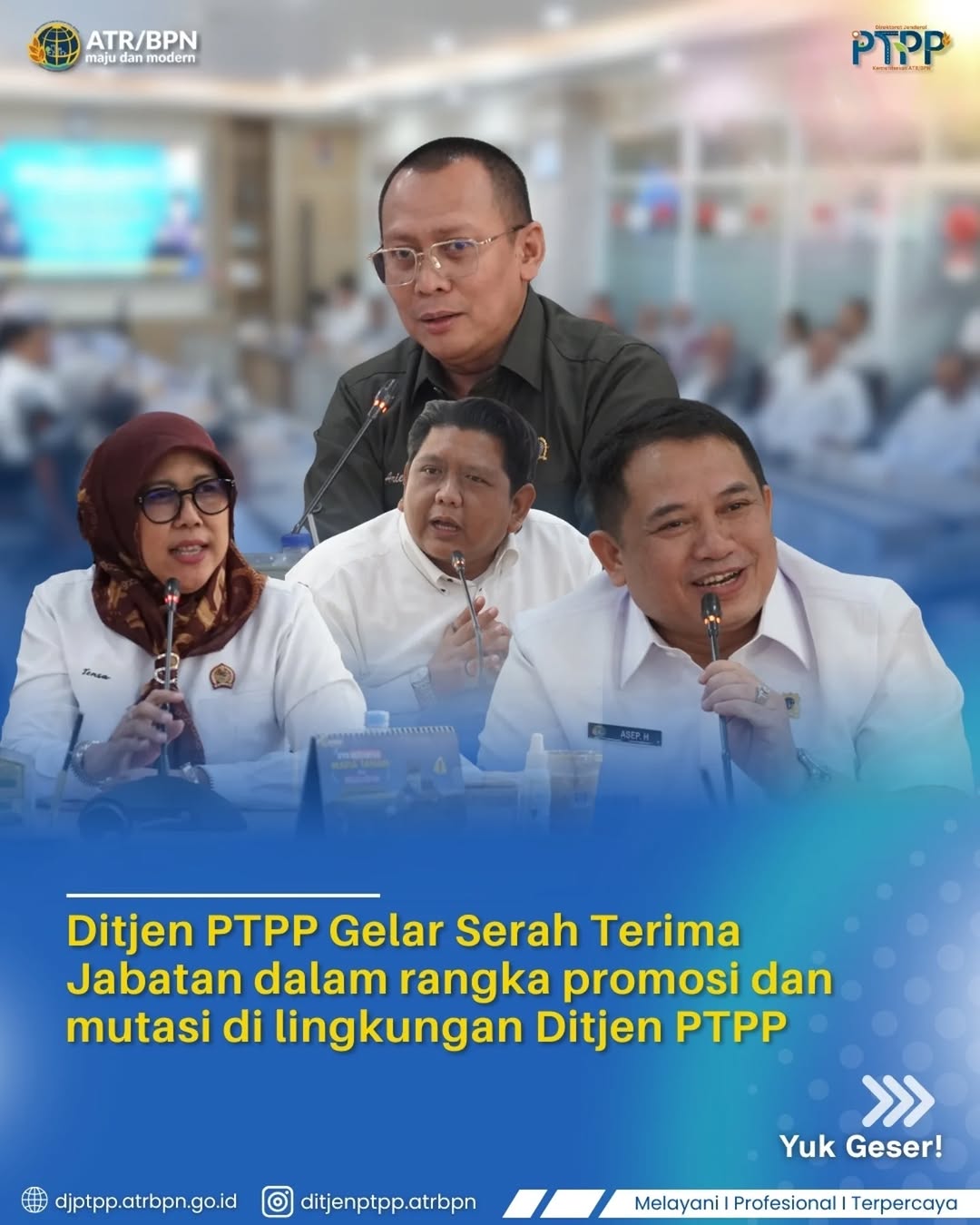 Ditjen PTPP Gelar Serah Terima Jabatan Dalam Rangka Promosi dan Mutasi di Lingkungan Ditjen PTPP