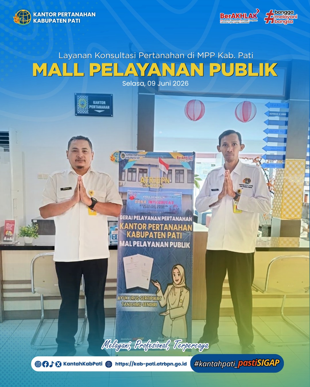 Kantor Pertanahan Kabupaten Pati terus berkomitmen meningkatkan kualitas pelayanan kepada masyarakat melalui penyediaan layanan pertanahan di Loket Mall Pelayanan Publik (MPP)