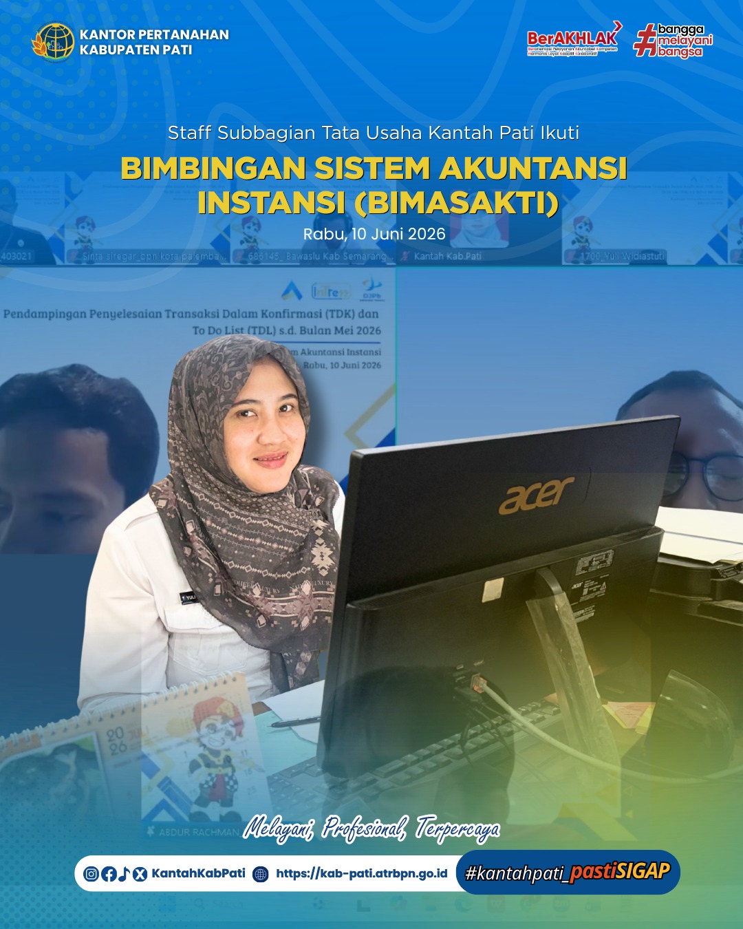 Staff Subbagian Tata Usaha Kantor Pertanahan Kabupaten Pati Ikuti Bimbingan Sistem Akuntansi Instansi (Bima Sakti)