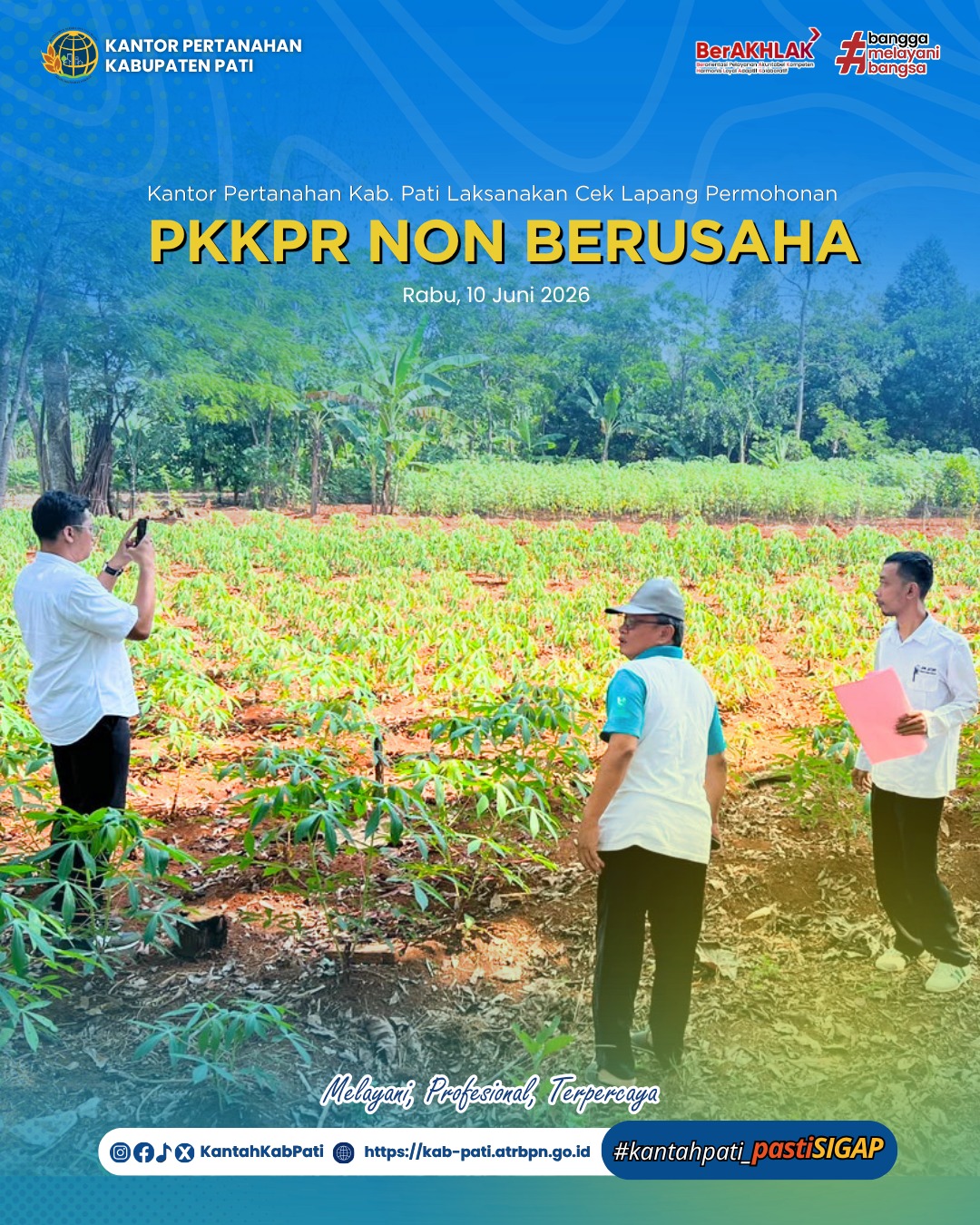 Seksi Penataan dan Pemberdayaan Kantor Pertanahan Kabupaten Pati Laksanakan Cek Lapang Permohonan PKKPR Non Berusaha di Kecamatan Gembong