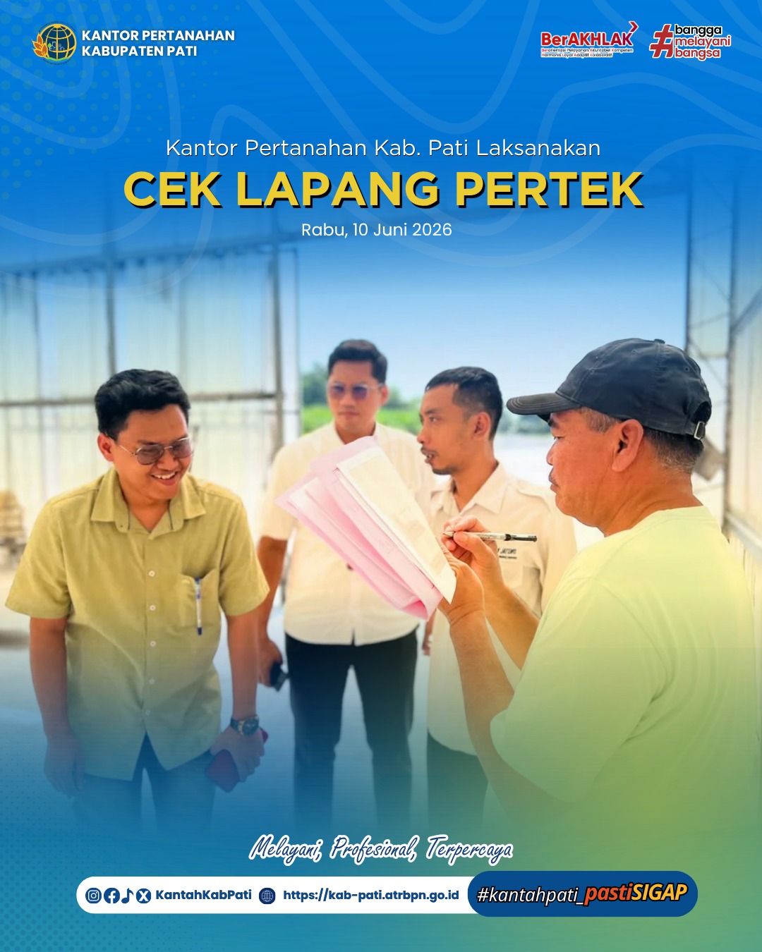 Seksi Penataan dan Pemberdayaan Kantor Pertanahan Kabupaten Pati Laksanakan Cek Lapang Permohonan Pertimbangan Teknis Pertanahan di Desa Sidomukti