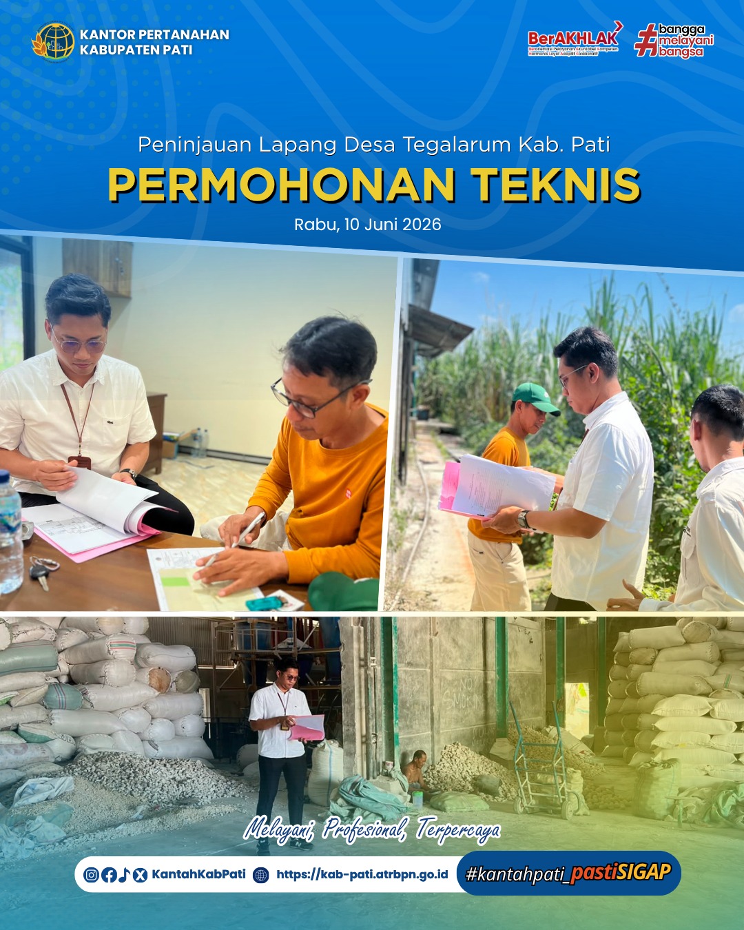 Seksi Penataan dan Pemberdayaan Kantor Pertanahan Kabupaten Pati Laksanakan Peninjauan Lokasi untuk Pertimbangan Teknis Pertanahan di Desa Tegalarum
