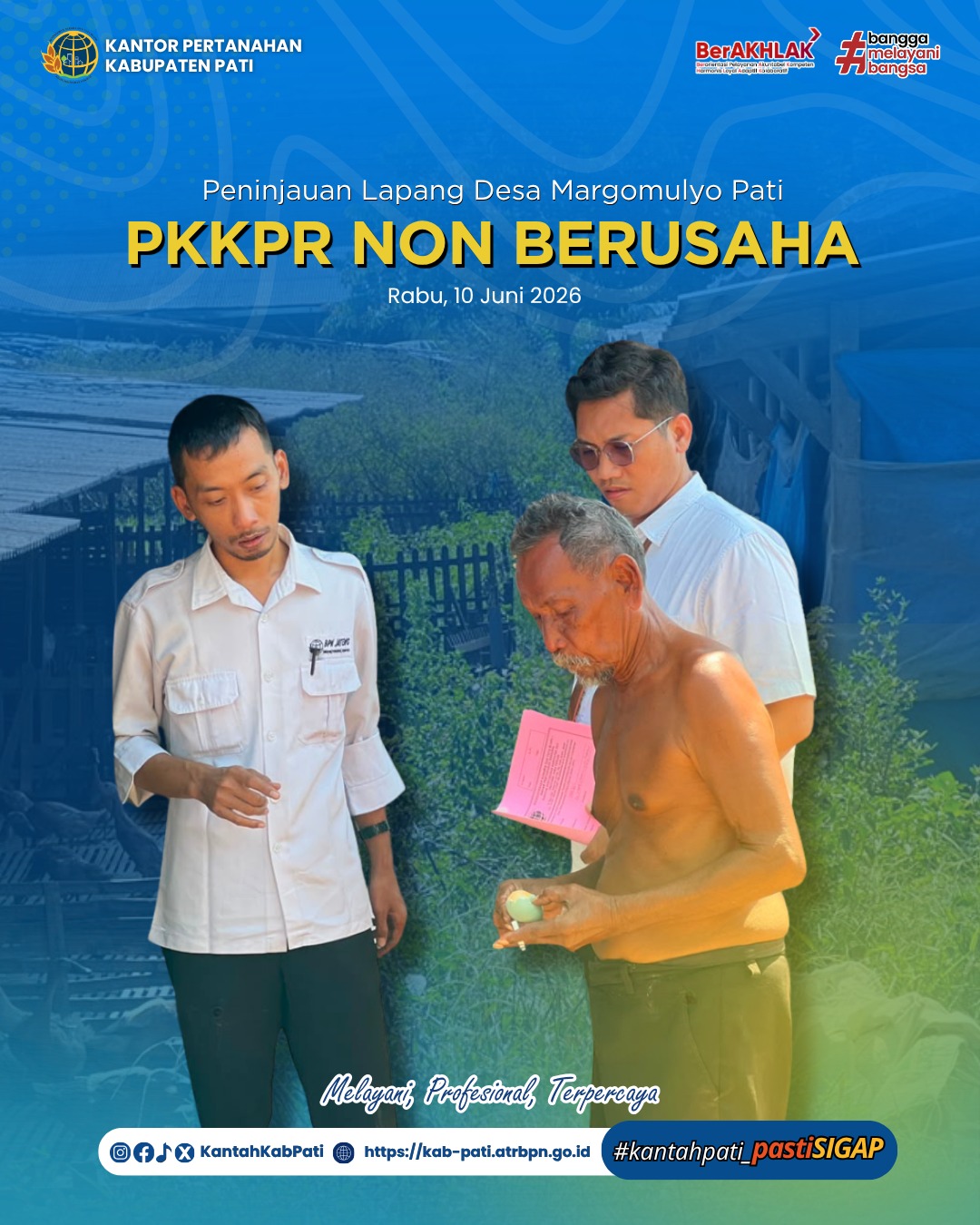Seksi Penataan dan Pemberdayaan Kantor Pertanahan Kabupaten Pati Laksanakan Peninjauan Lokasi PKKPR Non Berusaha di Desa Margomulyo