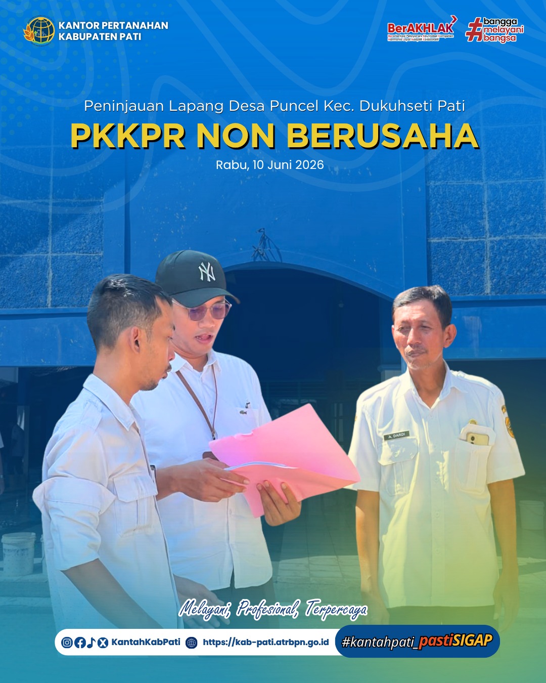 Seksi Penataan dan Pemberdayaan Kantor Pertanahan Kabupaten Pati Laksanakan Peninjauan Lokasi PKKPR Non Berusaha di Desa Puncel