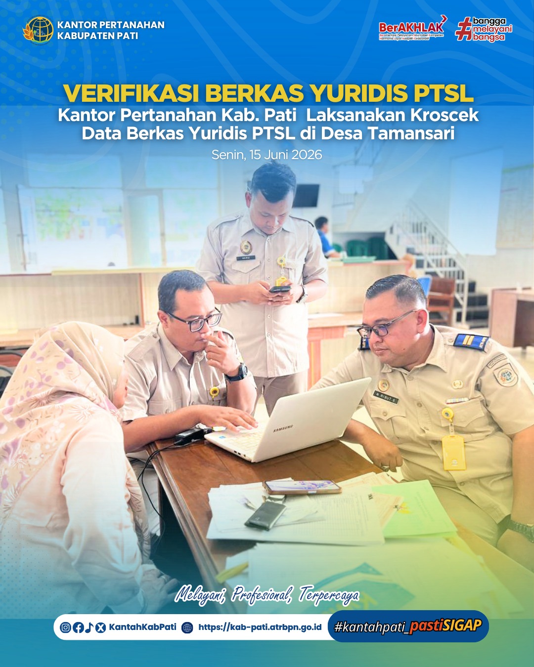 Kantor Pertanahan Kabupaten Pati Laksanakan verifikasi Data Berkas Yuridis PTSL di Desa Tamansari