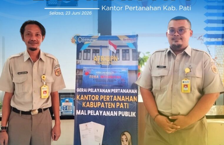 Kantor Pertanahan Kabupaten Pati terus berkomitmen meningkatkan kualitas pelayanan kepada masyarakat melalui penyediaan layanan pertanahan di Loket Mall Pelayanan Publik (MPP) Kabupaten Pati