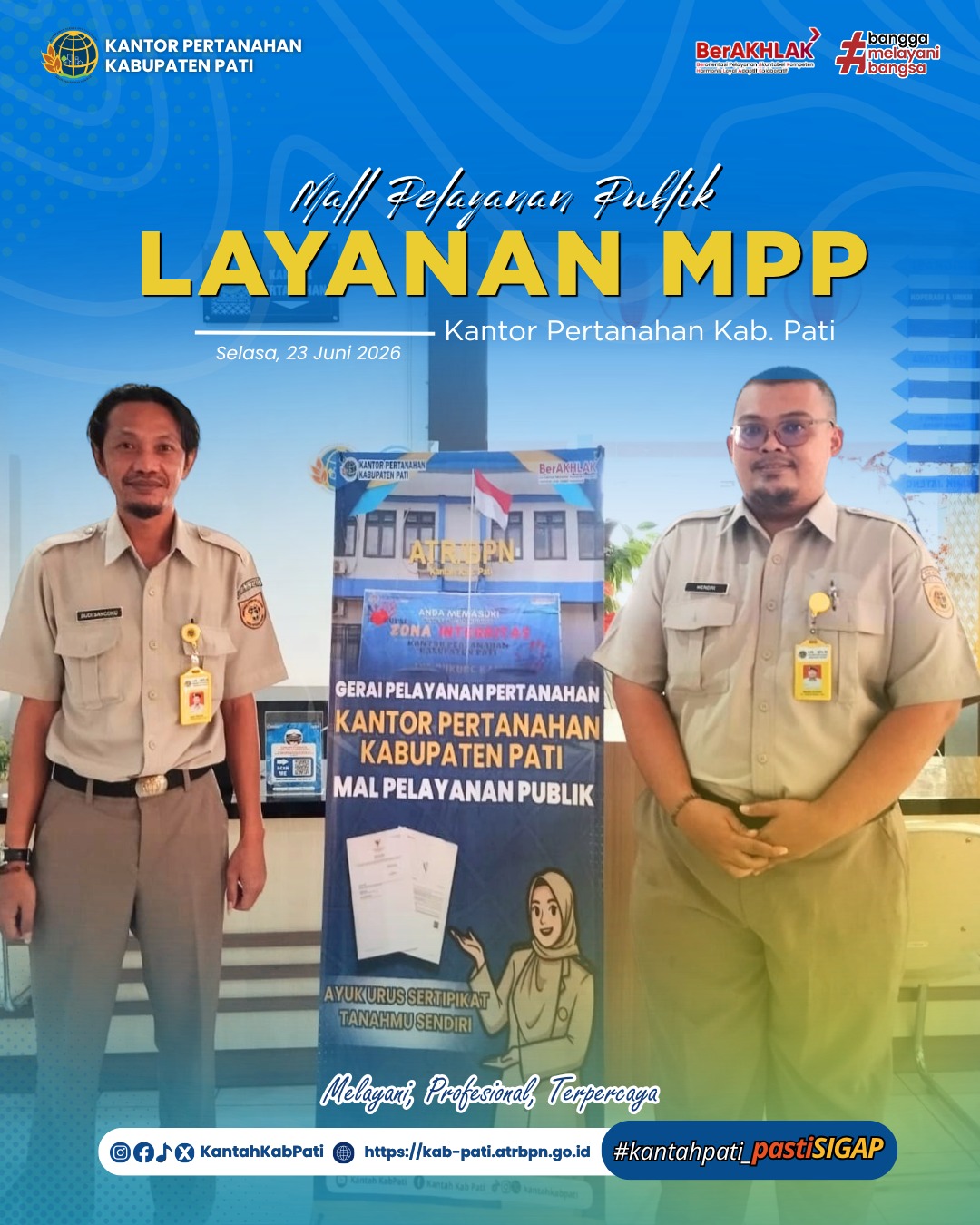 Kantor Pertanahan Kabupaten Pati terus berkomitmen meningkatkan kualitas pelayanan kepada masyarakat melalui penyediaan layanan pertanahan di Loket Mall Pelayanan Publik (MPP) Kabupaten Pati