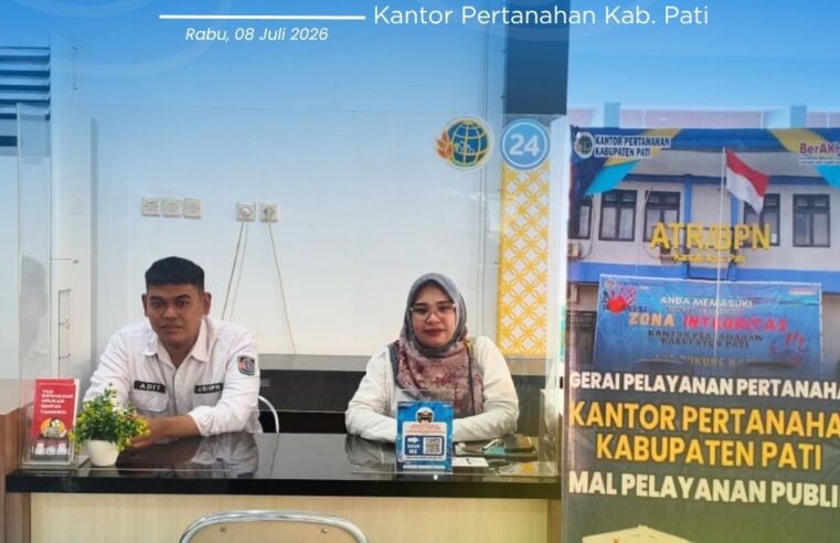 Kantor Pertanahan Kabupaten Pati terus berkomitmen meningkatkan kualitas pelayanan kepada masyarakat melalui penyediaan layanan pertanahan di Loket Mall Pelayanan Publik (MPP) Kabupaten Pati