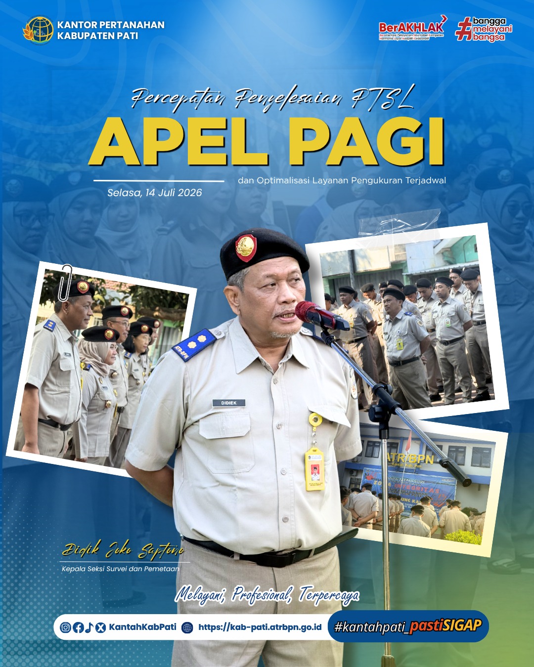 Apel Pagi Kantor Pertanahan Kabupaten Pati Tekankan Percepatan Penyelesaian PTSL dan Optimalisasi Layanan Pengukuran Terjadwal