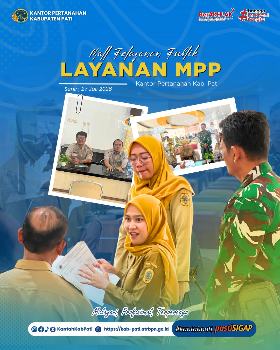 Kantor Pertanahan Kabupaten Pati terus berkomitmen meningkatkan kualitas pelayanan kepada masyarakat melalui penyediaan layanan pertanahan di Loket Mall Pelayanan Publik (MPP) Kabupaten Pati