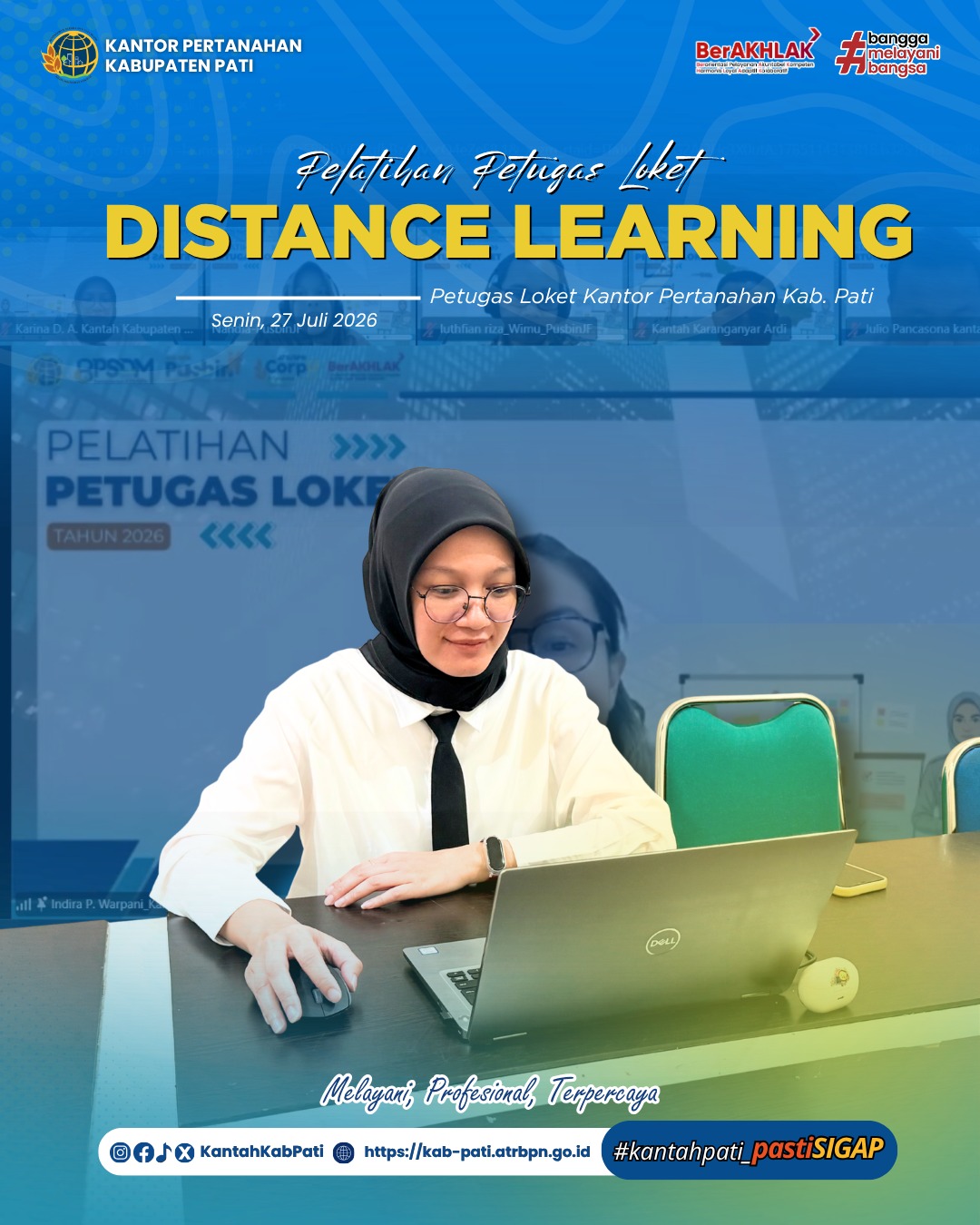 Petugas Loket Kantor Pertanahan Kabupaten Pati Ikuti Pelatihan Petugas Loket Metode Distance Learning Tahun 2026