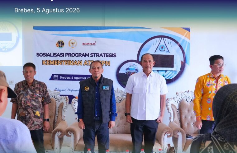 Kantor Wilayah Badan Pertanahan Nasional (BPN) Provinsi Jawa Tengah kembali menggelar Sosialisasi Program Strategis Kementerian Agraria dan Tata Ruang/Badan Pertanahan Nasional (ATR/BPN) di Kabupaten Brebes