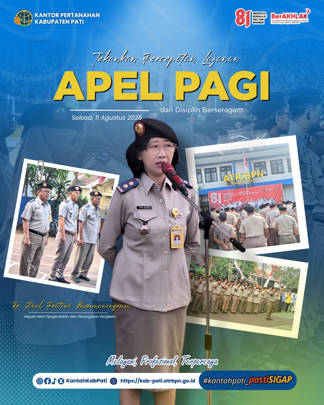 Apel Pagi Kantor Pertanahan Kabupaten Pati Tekankan Disiplin Berseragam