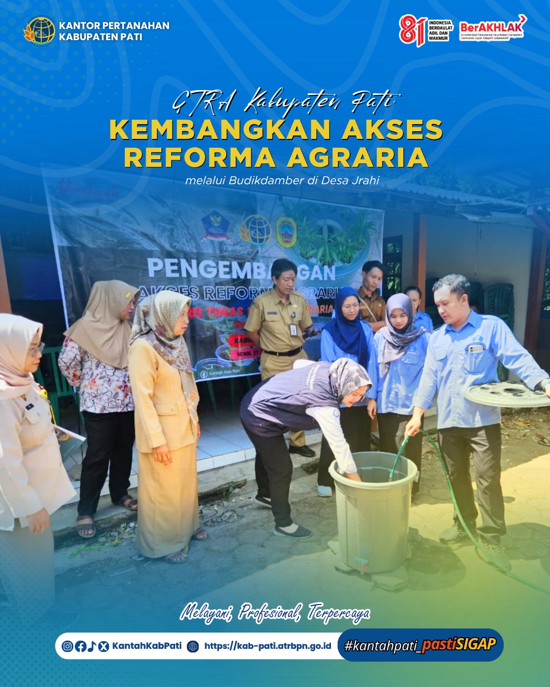 GTRA Kabupaten Pati Kembangkan Akses Reforma Agraria melalui Budikdamber di Desa Jrahi