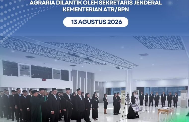 Sejumlah pegawai Direktorat Jenderal Penataan Agraria turut dilantik dalam Pelantikan Pejabat Manajerial dan Nonmanajerial Kementerian ATR/BPN yang berlangsung di Aula Prona