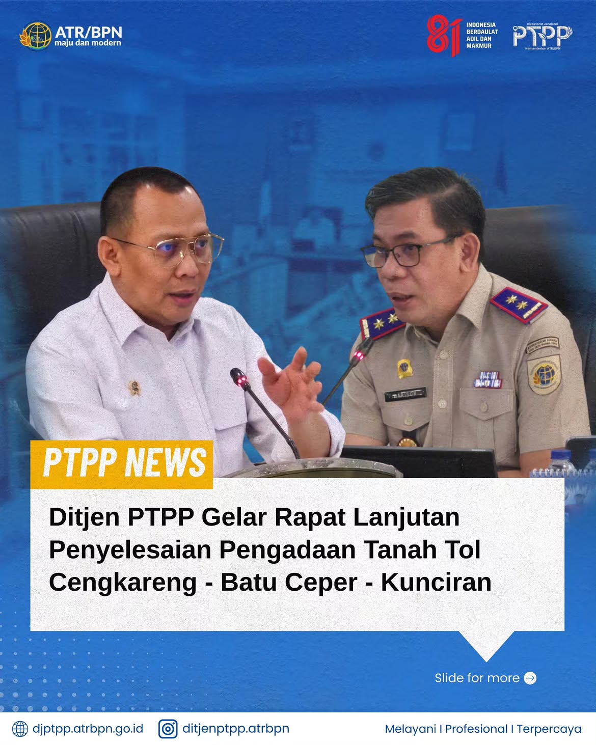 Direktorat Jenderal Pengadaan Tanah dan Pengembangan Pertanahan (Ditjen PTPP) menggelar audiensi bersama Kantor Pertanahan Kota Tangerang