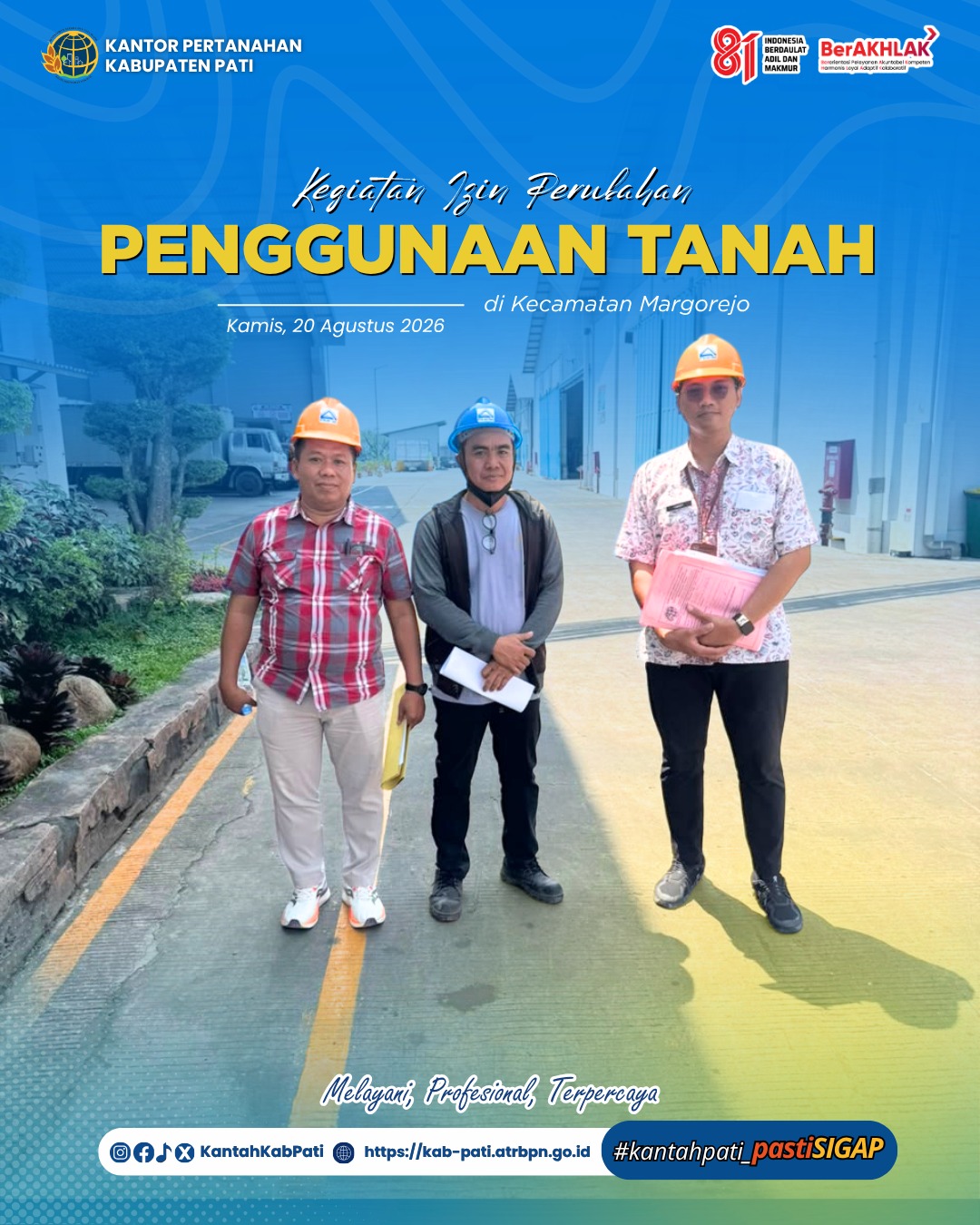 Kantor Pertanahan Kabupaten Pati Laksanakan Kegiatan Izin Perubahan Penggunaan Tanah di Kecamatan Margorejo