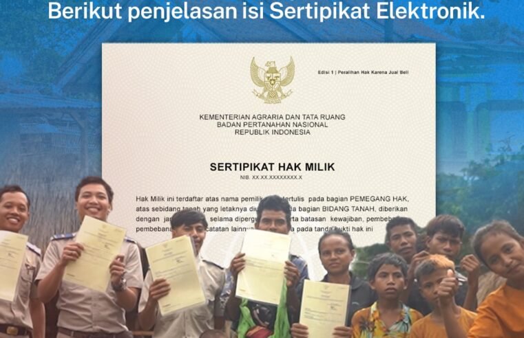 Halo #SobATRBPN! Transformasi digital terus menghadirkan berbagai inovasi untuk memudahkan layanan pertanahan, salah satunya melalui Sertipikat Elektronik.