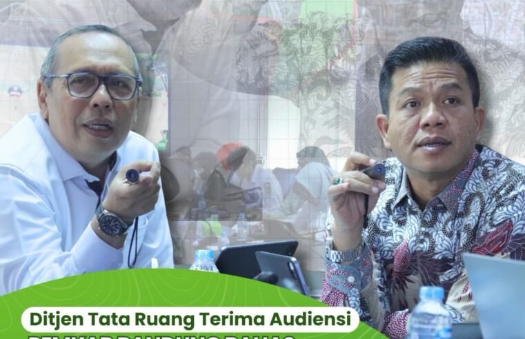Direktorat Jenderal Tata Ruang Kementerian ATR/BPN menerima kunjungan Pemerintah Kabupaten (Pemkab) Bandung dalam rangka audiensi dengan beberapa pembahasan, di antaranya terkait Lahan Pertanian Pangan Berkelanjutan (LP2B) Kabupaten Bandung, serta penyesuaian tata ruang guna mengakomodasi perizinan investasi di Kabupaten Bandung. Audiensi ini berlangsung di Ruang Rapat Bromo, Gedung Direktorat Jenderal Tata Ruang