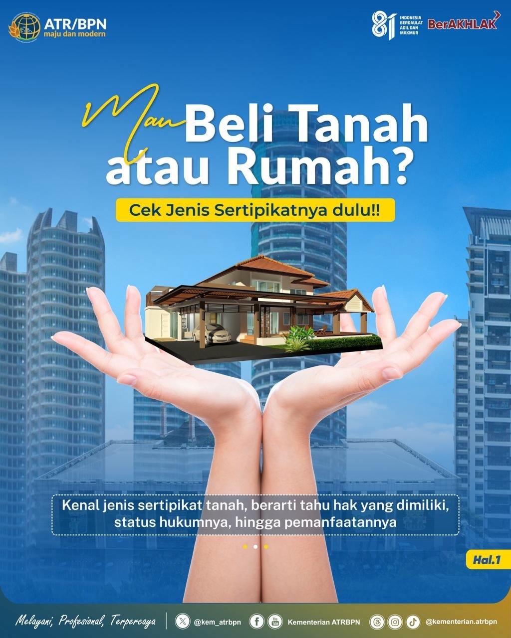 Halo #SobATRBPN! Kamu mau beli tanah atau rumah, tapi masih bingung soal status hukumnya? Biar nggak salah langkah, yuk kenali dulu jenis-jenis sertipikat tanah yang sah di Indonesia.