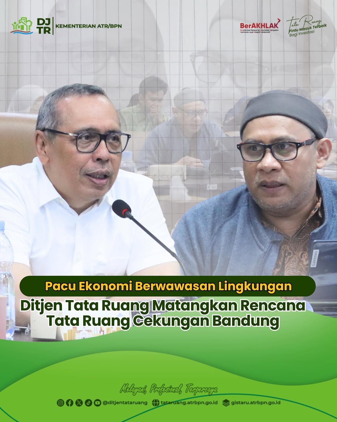Direktorat Jenderal Tata Ruang Kementerian Agraria dan Tata Ruang/Badan Pertanahan Nasional (ATR/BPN) menggelar rapat Ekspose Rencana Tata Ruang Kawasan Strategis Nasional (RTR KSN) Cekungan Bandung di Ruang Rapat Prambana