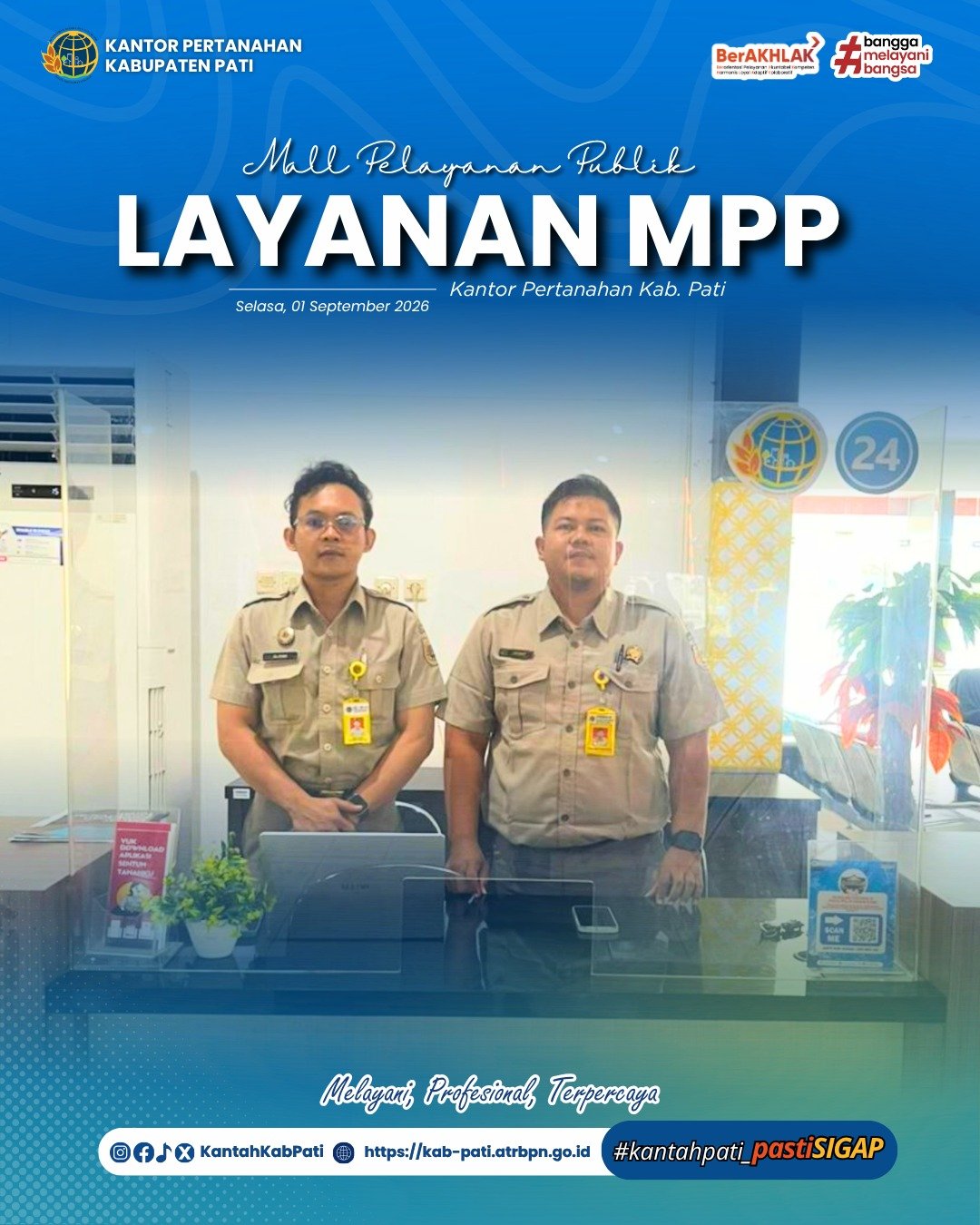 Kantor Pertanahan Kabupaten Pati terus berkomitmen meningkatkan kualitas pelayanan kepada masyarakat melalui penyediaan layanan pertanahan di Loket Mall Pelayanan Publik (MPP) Kabupaten Pat