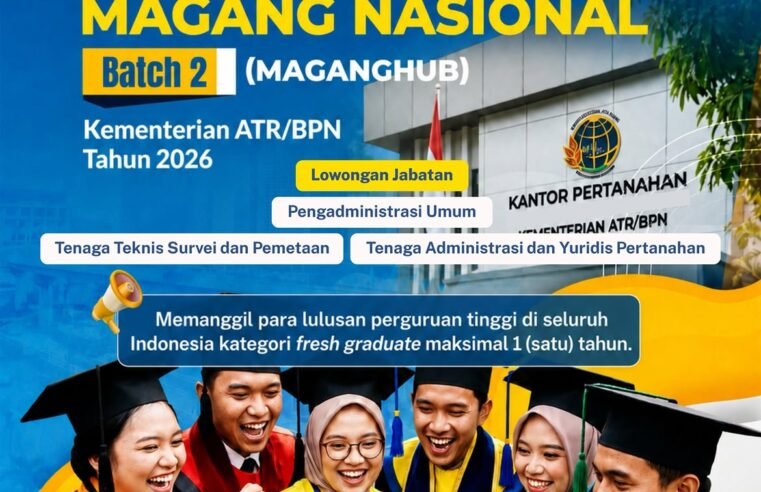 Halo #SobATRBPN! Ada kabar baik nih untuk kamu para fresh graduate yang ingin meniti pengalaman bekerja di instansi pertanahan dan tata ruang.