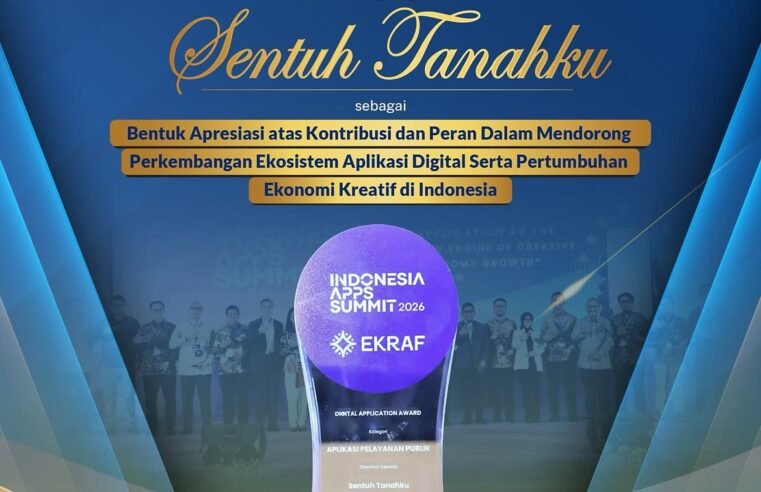 Halo #SobATRBPN, Sentuh Tanahku kembali mengukir prestasi! Kementerian ATR/BPN berhasil meraih penghargaan dari Kementerian Ekonomi Kreatif/Badan Ekonomi Kreatif RI dalam kategori Aplikasi Pelayanan Publik Terbaik.