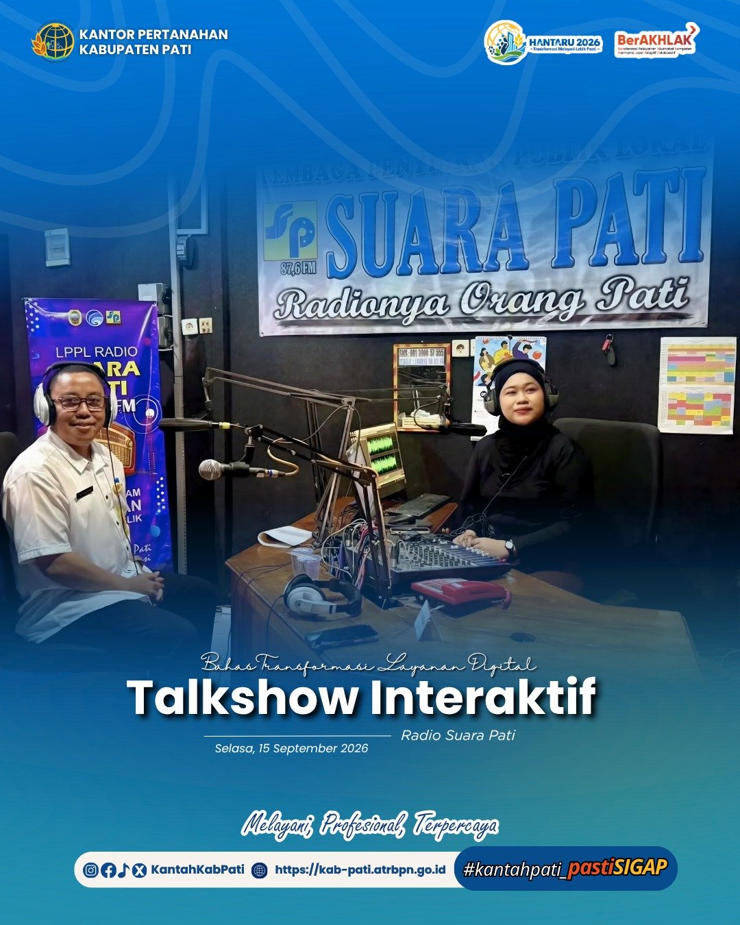 Bahas Transformasi Layanan Digital, Kantor Pertanahan Kabupaten Pati Hadir dalam Talkshow Interaktif Radio Suara Pati