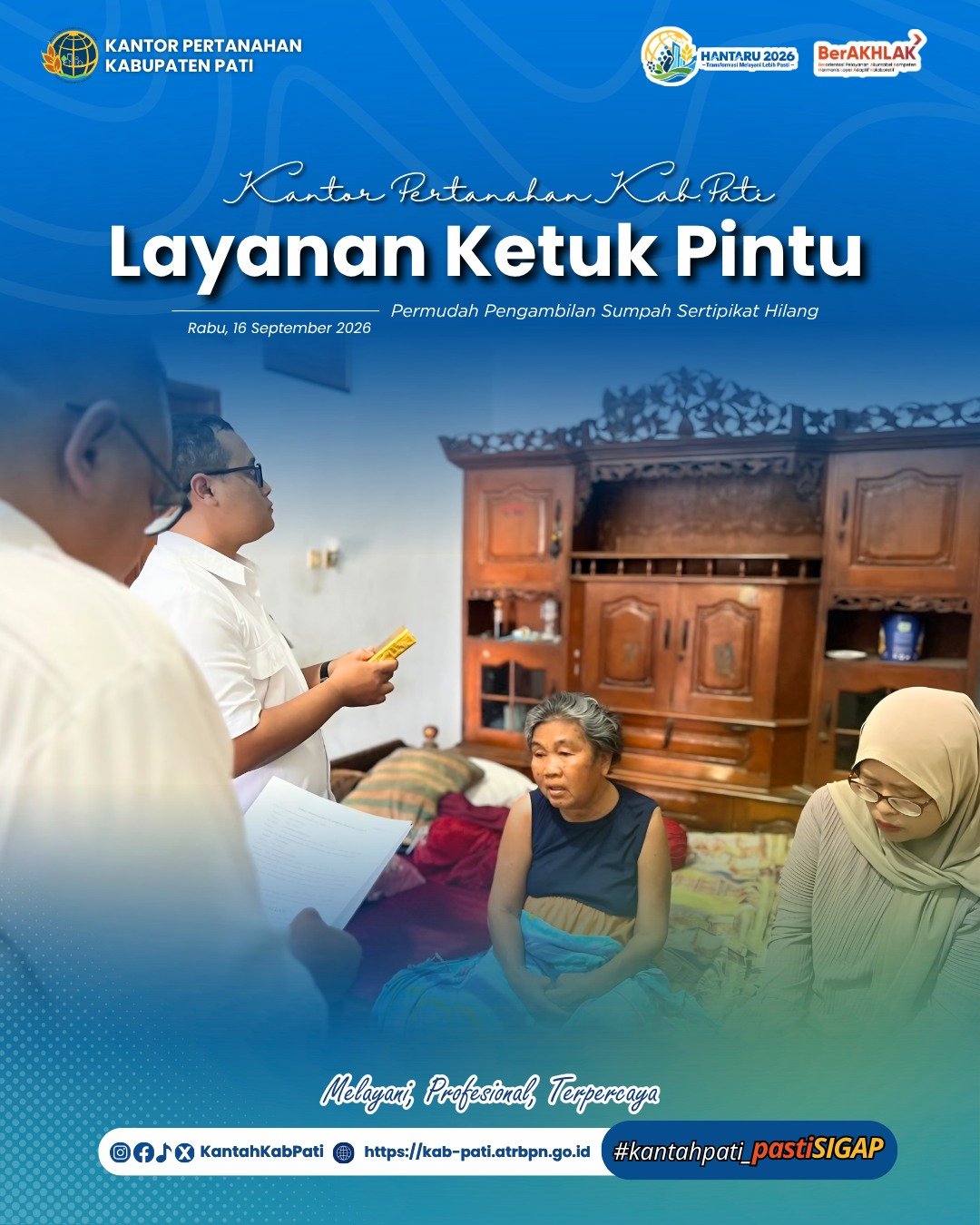 Layanan Ketuk Pintu, Kantor Pertanahan Kabupaten Pati Permudah Pengambilan Sumpah Sertipikat Hilang