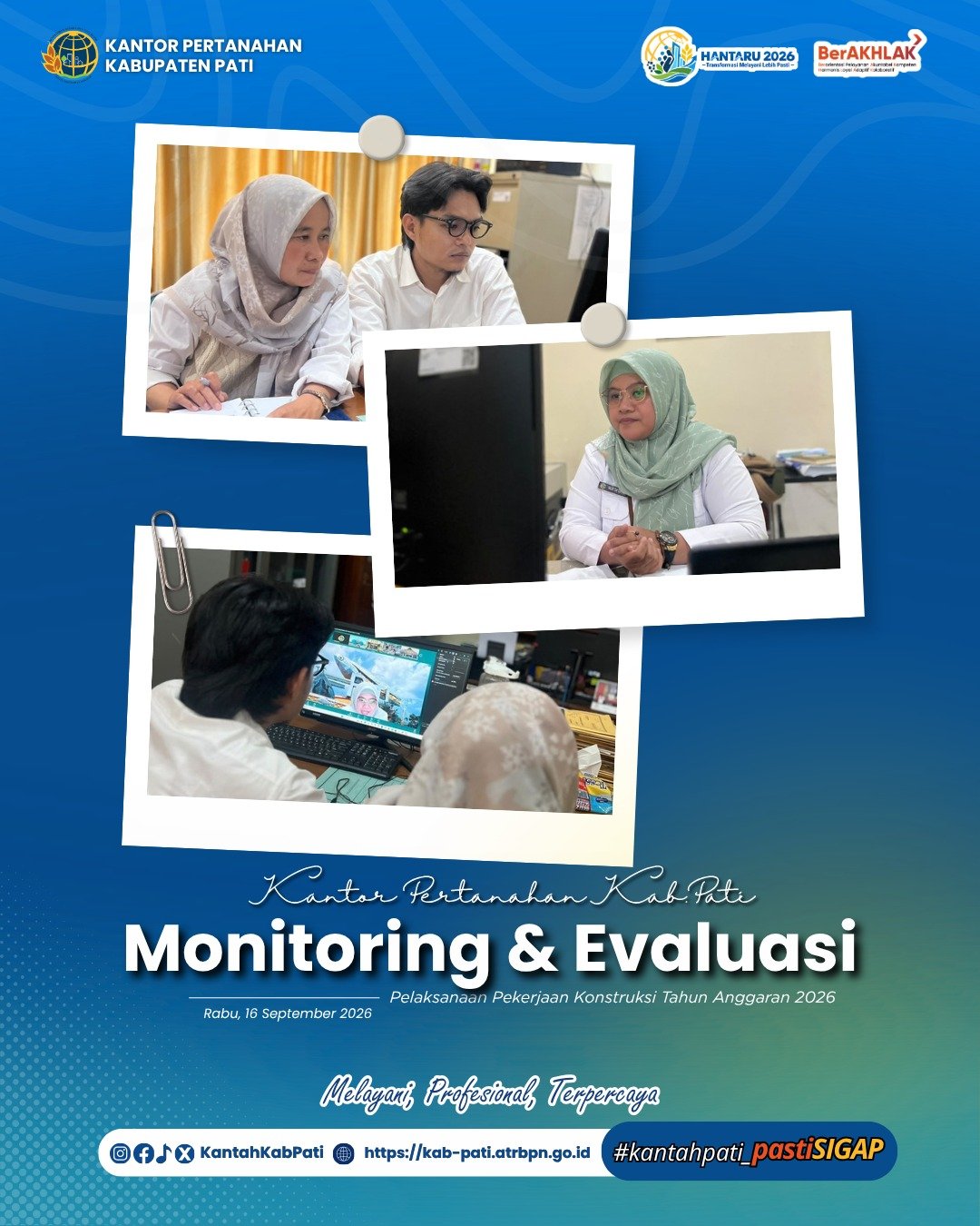 Kantor Pertanahan Kabupaten Pati Ikuti Monitoring dan Evaluasi Pelaksanaan Pekerjaan Konstruksi Tahun Anggaran 2026