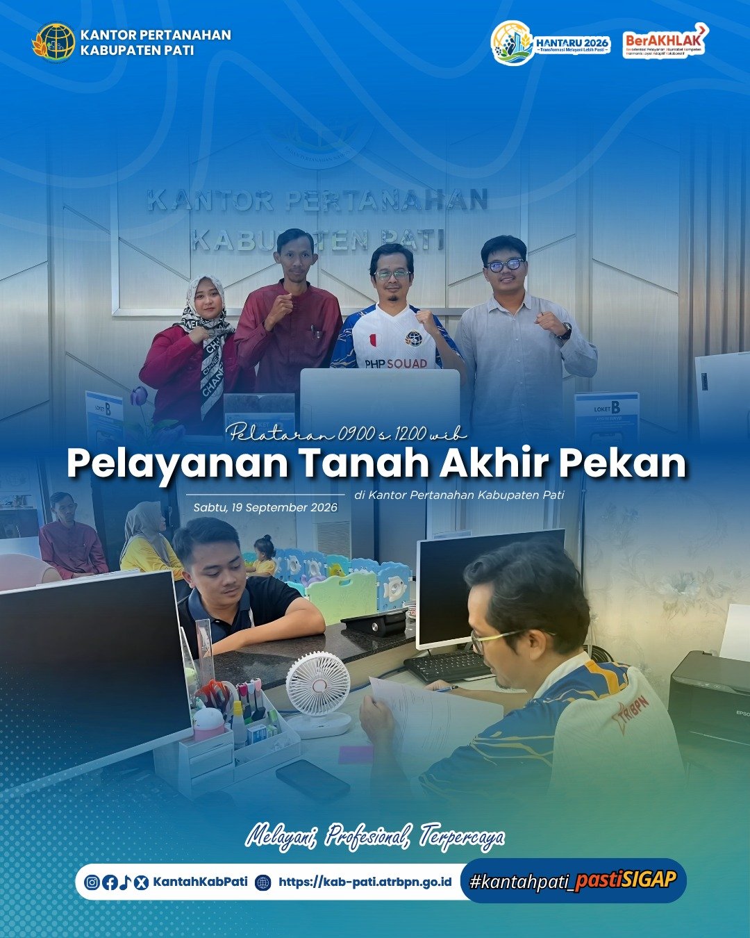 Kantor Pertanahan Kabupaten Pati kembali menghadirkan inovasi pelayanan publik melalui program PELATARAN (Pelayanan Pertanahan Akhir Pekan)