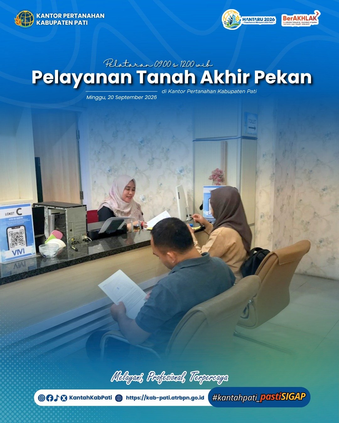 Kantor Pertanahan Kabupaten Pati kembali menghadirkan inovasi pelayanan publik melalui program PELATARAN (Pelayanan Pertanahan Akhir Pekan)