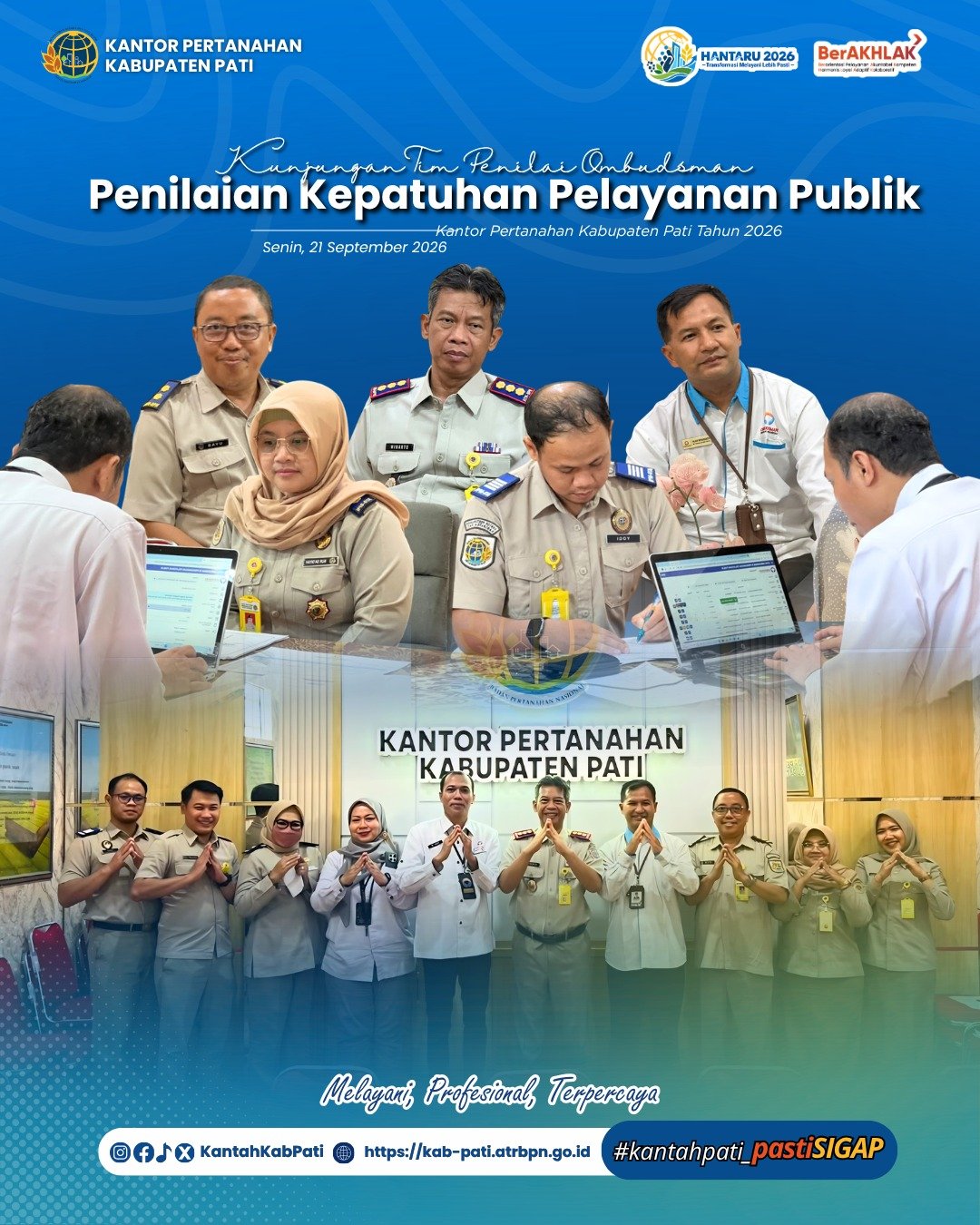 Kantor Pertanahan Kabupaten Pati Terima Kunjungan Tim Penilai Ombudsman dalam Penilaian Kepatuhan Pelayanan Publik Tahun 2026