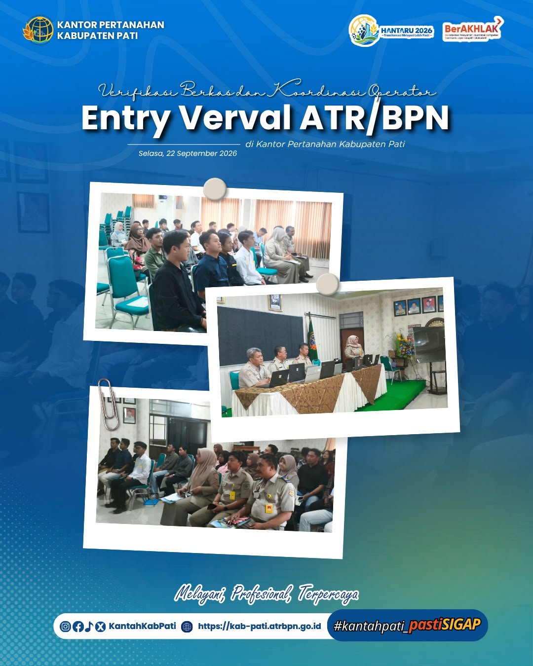 Kepala Kantor Pertanahan Kabupaten Pati Pimpin Verifikasi Berkas dan Koordinasi Awal Operator Entry Verval ATR/BPN