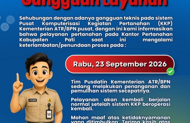 PENGUMUMAN GANGGUAN LAYANAN KKP