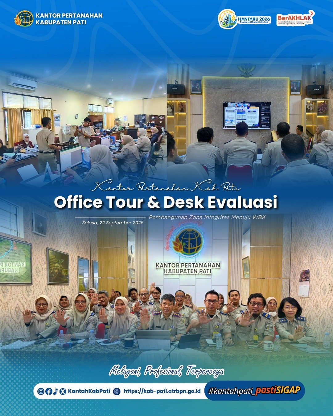 Kantor Pertanahan Kabupaten Pati Ikuti Desk Evaluasi Wawancara Pembangunan Zona Integritas Menuju WBK Tahun 2026
