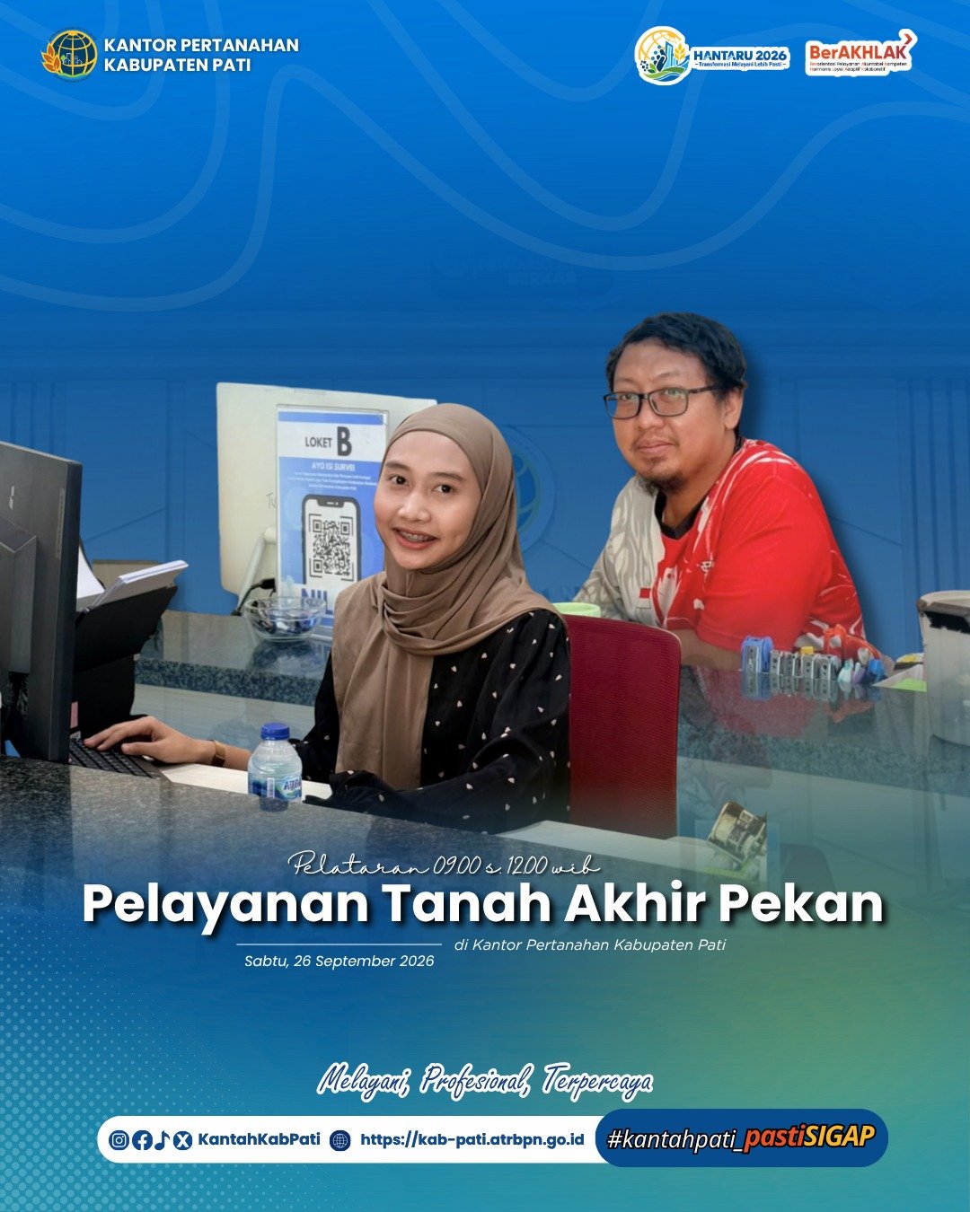 Kantor Pertanahan Kabupaten Pati kembali menghadirkan inovasi pelayanan publik melalui program PELATARAN (Pelayanan Pertanahan Akhir Pekan)