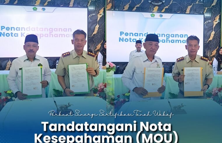 Perkuat Sinergi Sertifikasi Tanah Wakaf, Kantor Pertanahan Kabupaten Pati Tandatangani Nota Kesepahaman Bersama Kemenag dan BWI