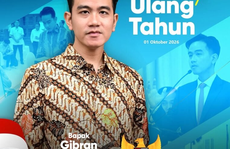 Segenap keluarga besar Kementerian ATR/BPN menyampaikan selamat ulang tahun kepada Wakil Presiden Republik Indonesia, Bapak Gibran Rakabuming Raka.