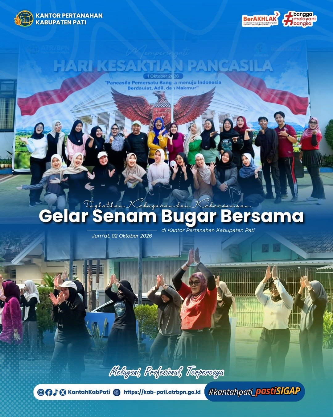 Tingkatkan Kebugaran dan Kebersamaan, Kantor Pertanahan Kabupaten Pati Gelar Senam Bugar Bersama