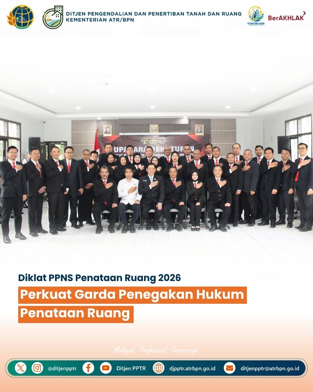 Pendidikan dan pelatihan (Diklat) Manajemen Penyidik Pegawai Negeri Sipil (PPNS) Bidang Penataan Ruang Kementerian ATR/BPN Tahun Anggaran 2026 Pola 200 Jam Pelajaran (JP) resmi ditutup di Pusat Pendidikan dan Pelatihan Reserse Lemdiklat Polri