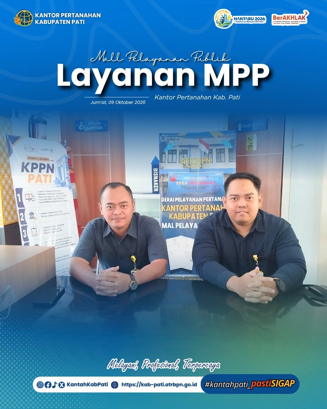 Kantor Pertanahan Kabupaten Pati terus berkomitmen meningkatkan kualitas pelayanan kepada masyarakat melalui penyediaan layanan pertanahan di Loket Mall Pelayanan Publik (MPP)